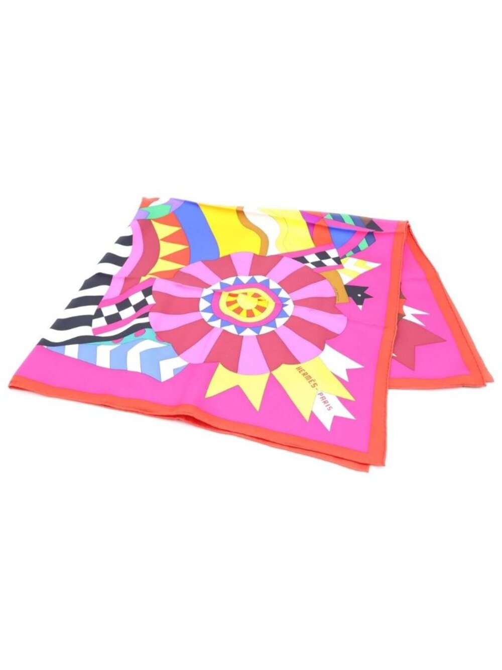 Hermes Carre 90 Cheval de Fete Scarf Pink Red Silk